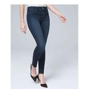 White House Black Market Women's Mid-Rise Super Skinny Jeggings Dark Wash Medium
